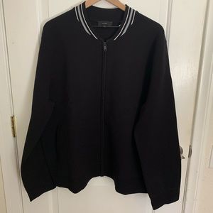 Vince Varsity Knit Bomber Jacket - XXL - Black